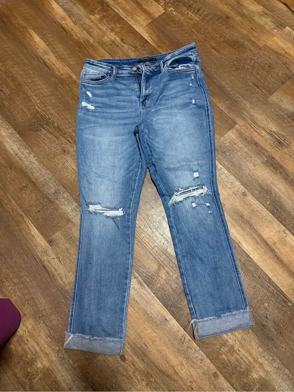 Flying Monkey Distressed Light Blue Boyfriend Jeans